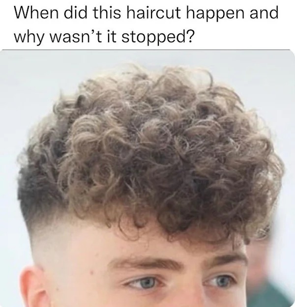 relatable memes - hairstyle - When did this haircut happen and why wasn't it stopped?