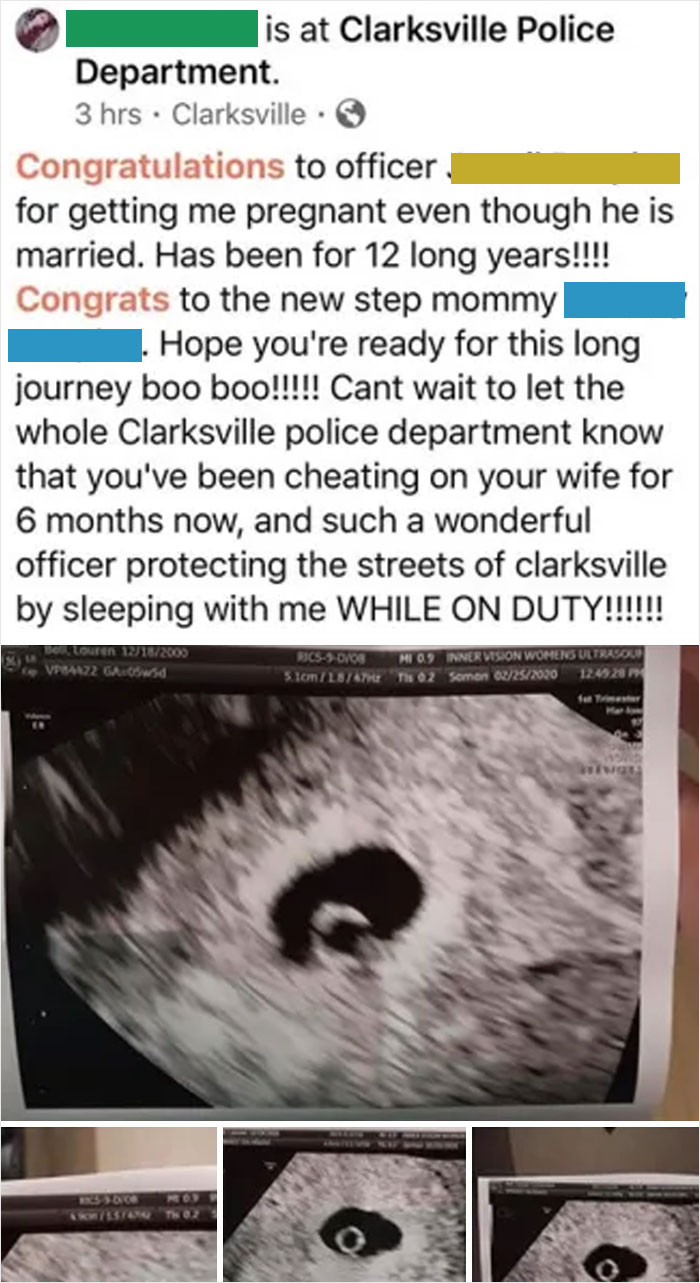 People Exposing Their Toxic Partners - Congratulations to officer for getting me pregnant even though he is married. Has been for 12 long years!!!! Congrats to the new step mommy . Hope you're ready for this long journey boo boo!!!!! Cant wait to let the