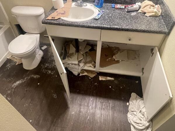 “I just got back to my apartment after winter break and found my bathroom trashed”