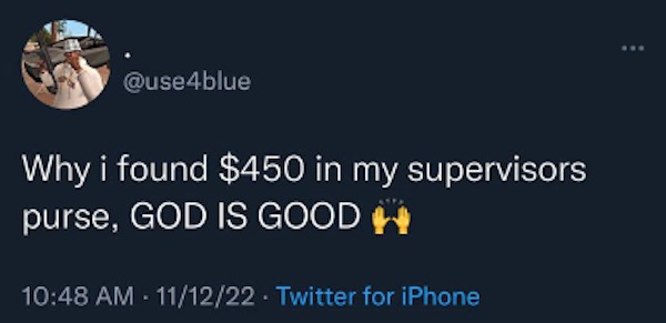 people caught doing illegal stuff - Summer Quotes - Why i found $450 in my supervisors purse, God Is Good 111222 Twitter for iPhone ..
