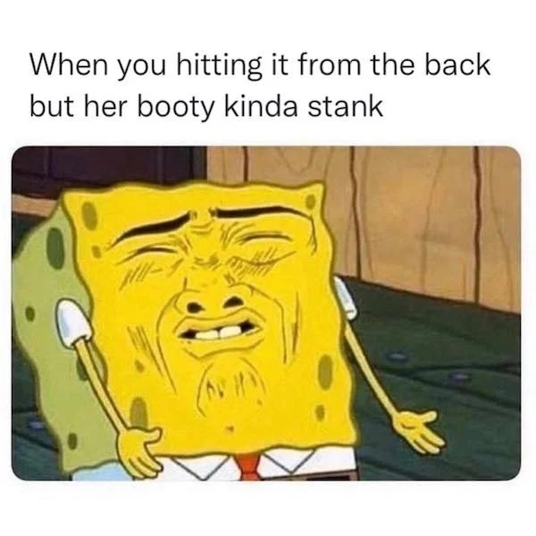 spicy sex meems - cartoon - When you hitting it from the back but her booty kinda stank