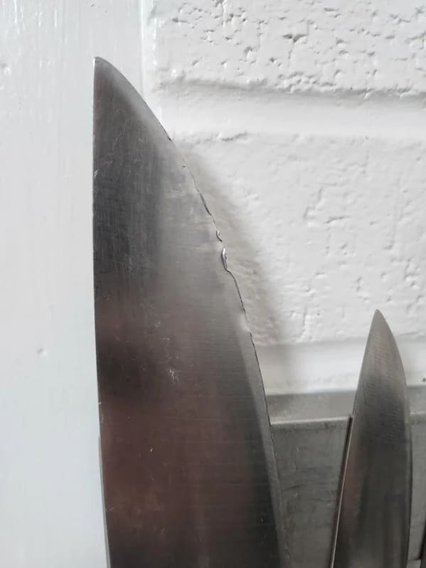 “My sister house sat for me this weekend. This is how I found my new chefs knife when I got back home”