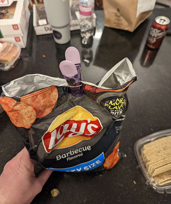 I Told My Son To Make Sure He Uses A Clip To Close The Chips Bag When He Is Done
