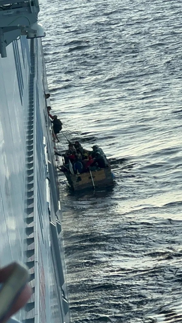 “The cruise ship i was on rescued a diy boat fleeing Cuba.”