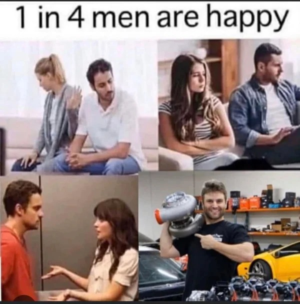 rob dahm meme - 1 in 4 men are happy