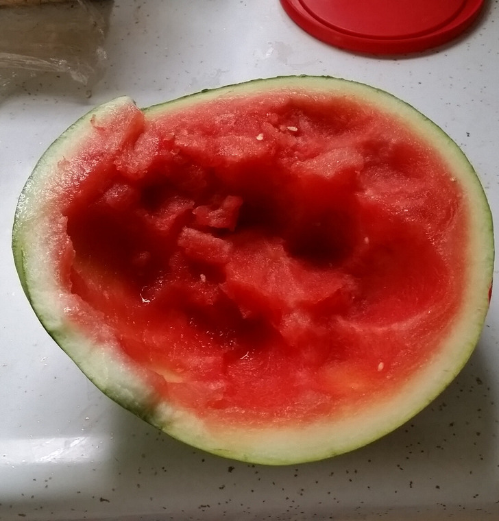 ’’My wife will eat part of a watermelon then put it back like this.’’