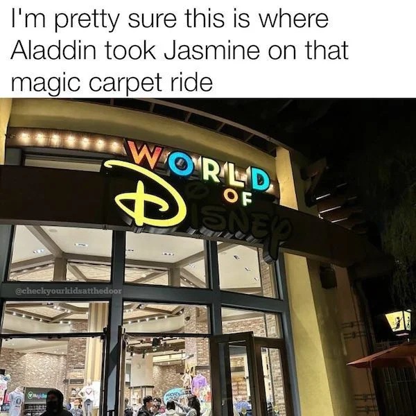 spicy sex memes - disneyland resort - I'm pretty sure this is where Aladdin took Jasmine on that magic carpet ride Majice World Of Isned who he