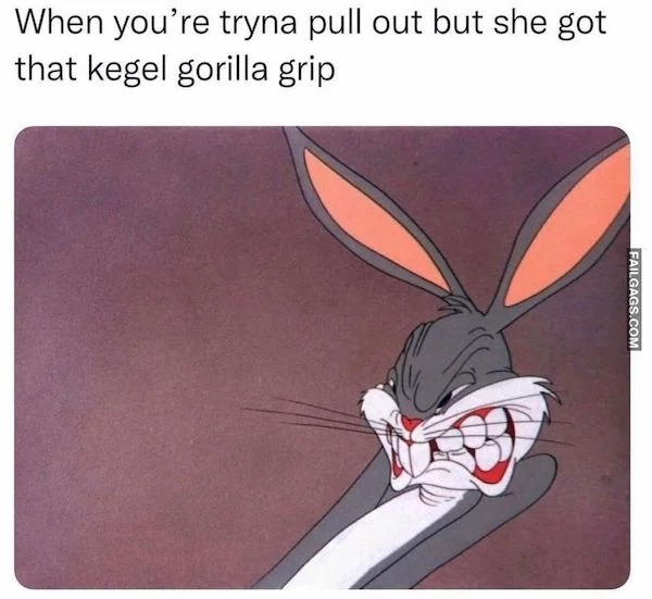 spicy sex memes - Drawing - When you're tryna pull out but she got that kegel gorilla grip Failgags.Com