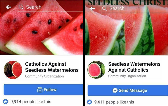 wtf cringe pics - watermelon slice - Q Search Catholics Against Seedless Watermelons Community Organization 9,914 people this Seedless Christ Q Search Seedless Watermelons Against Catholics Community Organization Send Message 9,411 people this