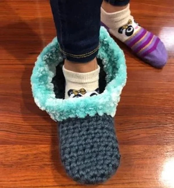 After numerous failed projects, finally a success. A slipper that would fit an elephant. Now I just have to acquire an elephant.