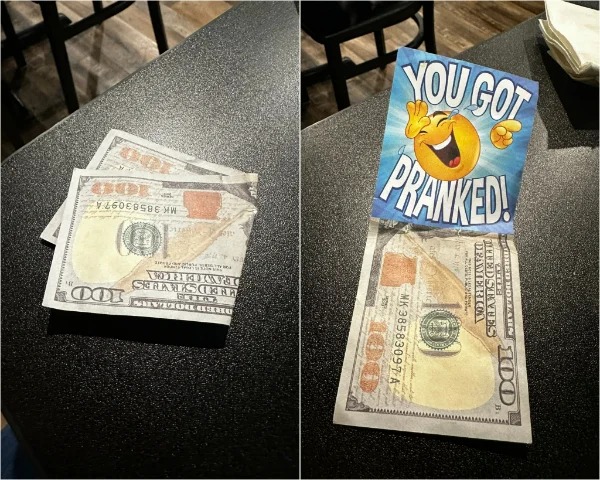“A generous tip for someone working at a restaurant.”