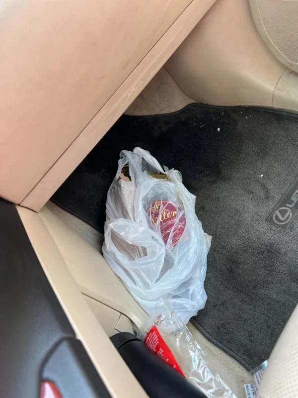 “Cut off on the freeway and had to break hard. There goes $220 spent on two highly allocated bottles of Weller (SR & Antique 107) for my boyfriend’s birthday.”