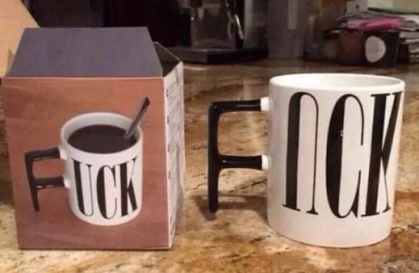 funny fails and facepalms - coffee cup - Fuck Fich