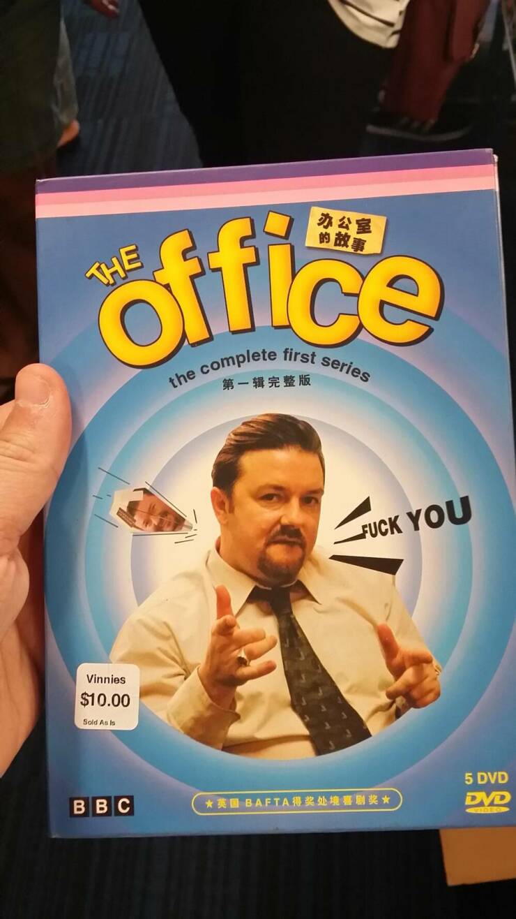 cool things - junk food - office complete first series Vinnies $10.00 Sold As Is Bbc the Fuck You Bafta 5 Dvd Dvd