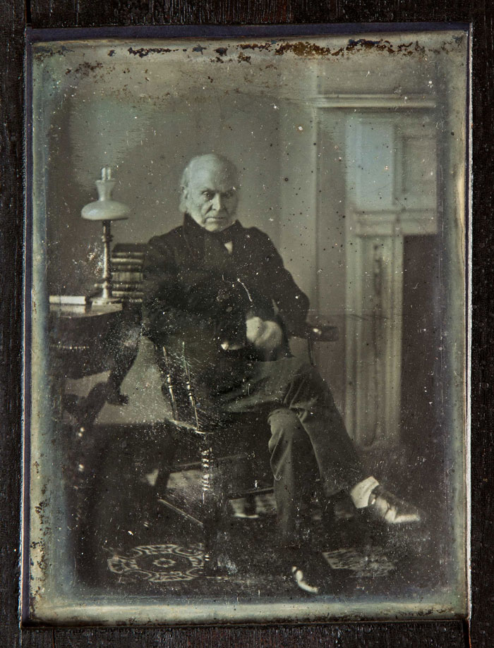 John Quincy Adams was the first U.S. president to have his photograph taken, captured by Philip Haas in Washington, D.C.