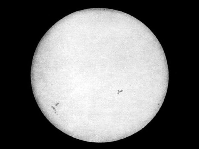 On April 2nd, 1845, French scientists Louis Fizeau and Leon Foucault snapped the first-ever picture of the sun using the daguerreotype process. It only took 1/60 of a second to capture this historic moment, and if you take a closer look, you can see some sunspots too.