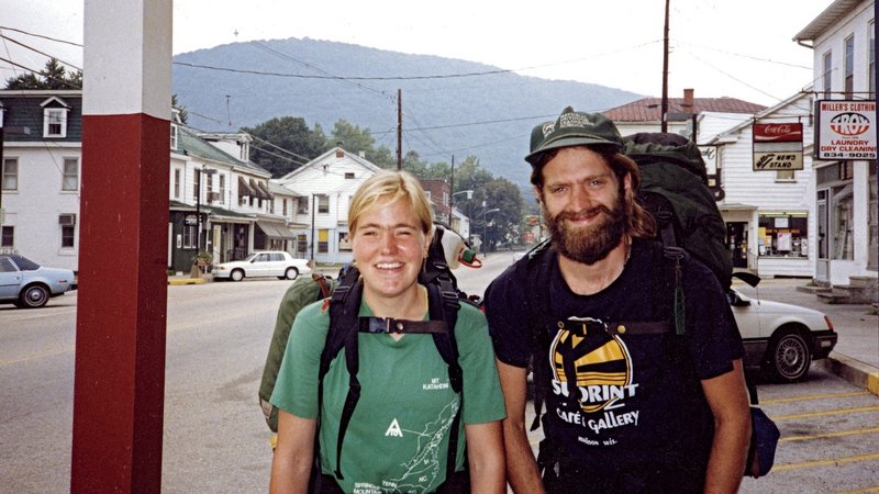 Molly LaRue and Geoff Hood get their photo taken before hiking the Appalachian Trail.
This was the last photo taken of the couple before they were murdered on Cove Mountain by a wanted drifter named Paul David Crews.