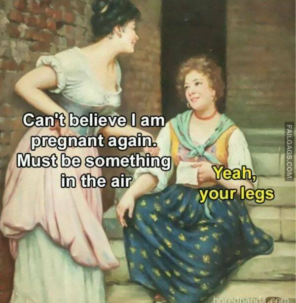 spicy memes and dirty pics - friendship - Can't believe I am pregnant again. Must be something in the air Yeah, your legs boredpanda.co Failgags.Com