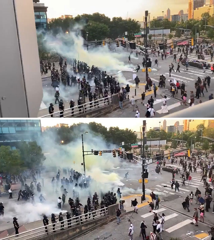 Atlanta Police Fire Tear Gas At Protesters, Wind Blows It Back In Their Direction