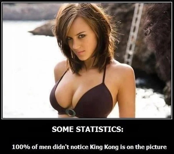 spicy memes - monday motivation sexy - Story Some Statistics 100% of men didn't notice King Kong is on the picture