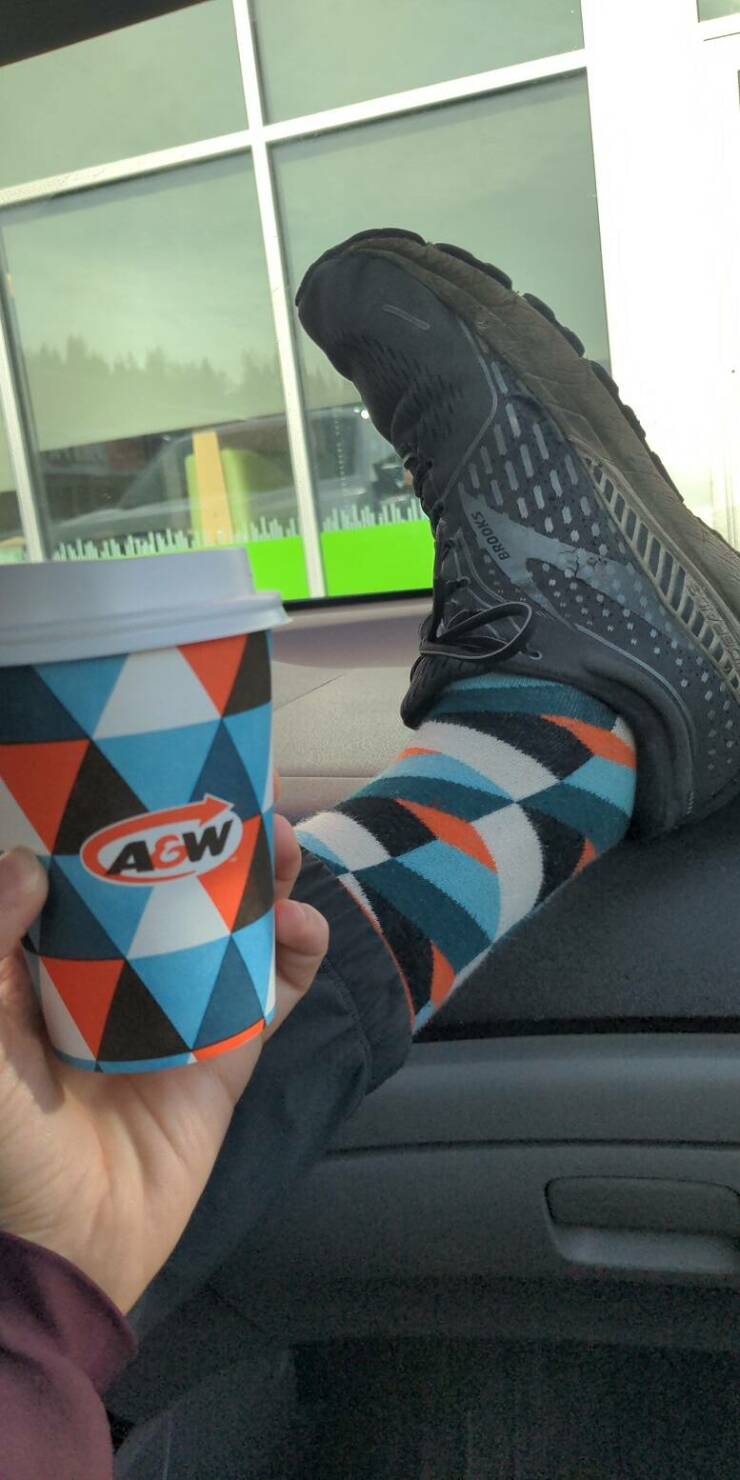 “Coffee randomly matched my socks”