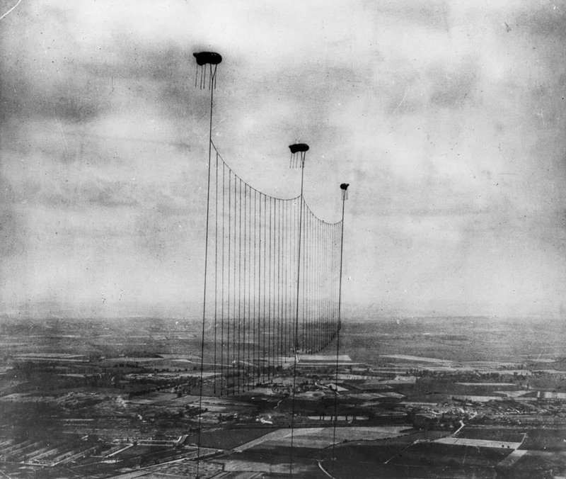 fascinating historical photos -  barrage balloons over london