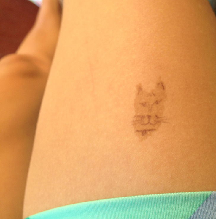 “Cat-shaped birth marks? Mine’s on my leg.”