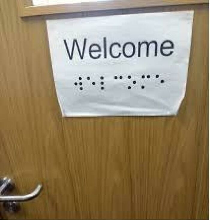 design fails -   braille printed on paper - Welcome