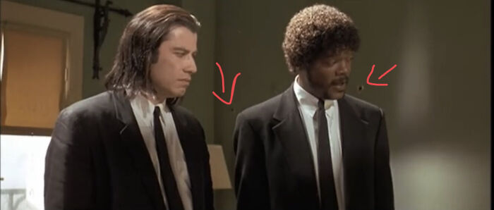 In Pulp Fiction You Can See The Bullet Holes On The Wall Even Before The Guy Comes Out From The Bathroom,shooting!