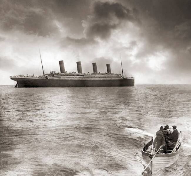 This is the last photograph ever taken of the Titanic: