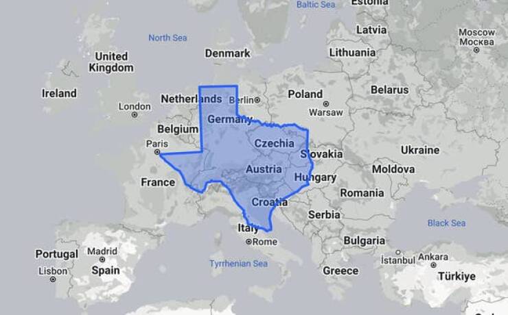 Texas makes Europe look super small: