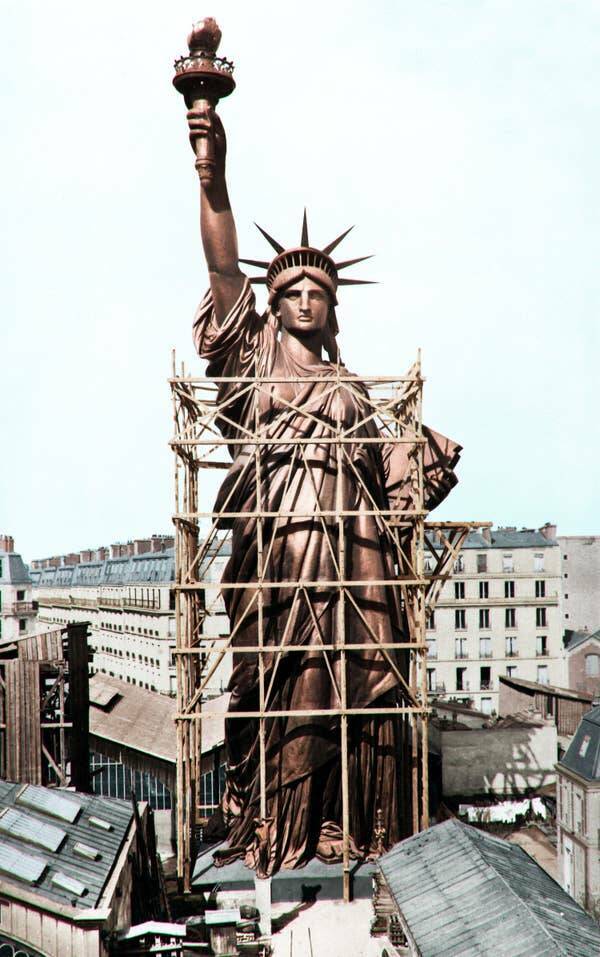 This is what the Statue of Liberty looked like while it was under construction in France:
