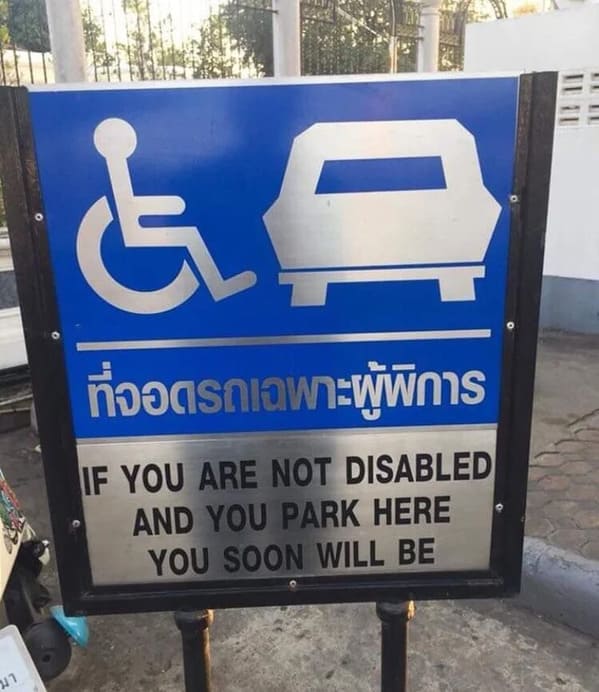 funny insults and threats - handicapped parking