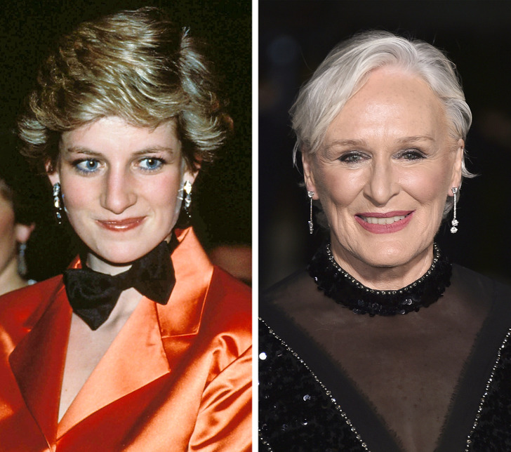 Versatile actress Glenn Close appeared on a TV series and found out that she was a distant cousin of Princess Diana. She and Princess Diana are eighth cousins. The 2 actually met and were photographed together in March 1989 at the premiere of Close’s film, Dangerous Liaisons, but it seems that Close only knew of their relationship during her appearance on the TV show.