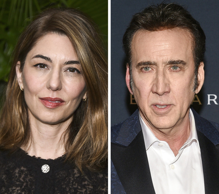 Nicolas Cage’s birth name is Nicolas Kim Coppola. And the reason that surname sounds familiar is that the actor and Sofia Coppola are first cousins. Sofia Coppola is the daughter of esteemed director Francis Ford Coppola, and Cage is the son of Francis’s older brother. They actually managed to keep their family ties from attracting too much attention.
