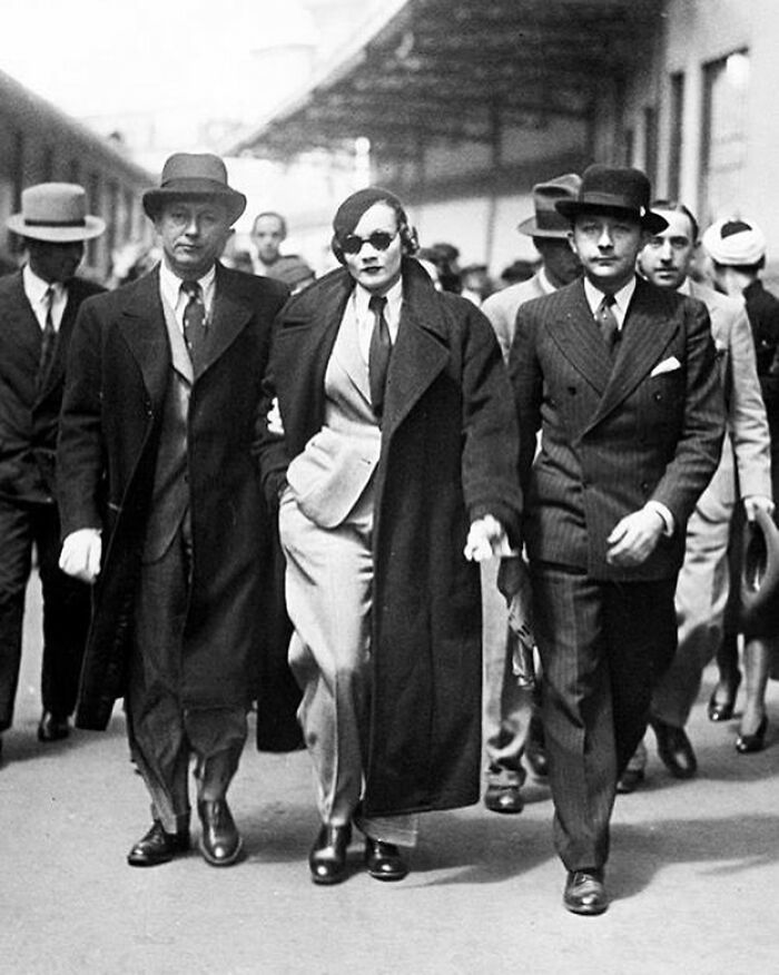 This Is How Marlene Dietrich Showed Up In Paris In 1933 After Being Told Not To Wear Pants Upon Arrival. Can't Have A Woman Dressing Like A Man.