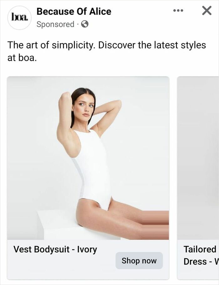 shoulder - boa. Because Of Alice Sponsored The art of simplicity. Discover the latest styles at boa. Vest Bodysuit Ivory X Shop now Tailored Dress V