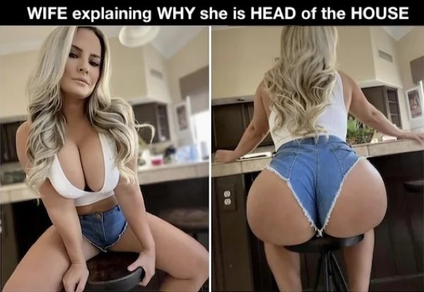 spicy memes and pics - blond - Wife explaining Why she is Head of the House 66