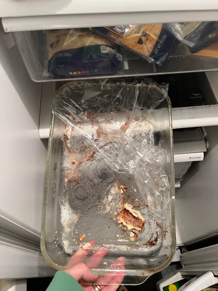 “One of my adult kids left this in the fridge.”