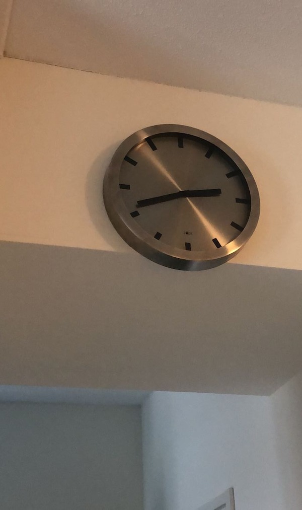 How my BF hung the clock.