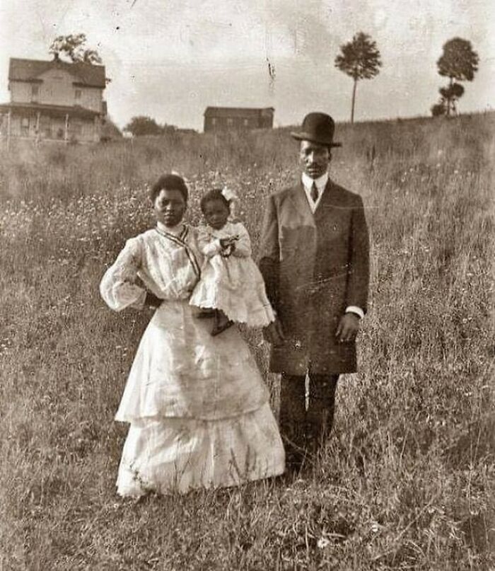 Unidentified African-American Family Prairie Settlers From The 1880s