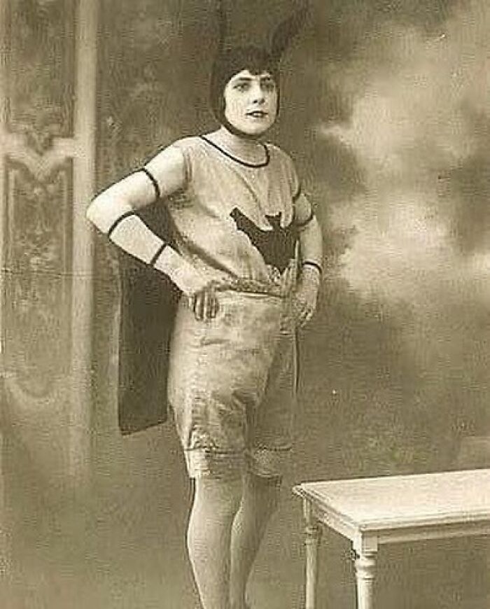 A Woman Dressed Up As Batgirl In 1904, 35 Years Before The Creation Of Batman In 1939, And 57 Years Before The Creation Of Batgirl In 1961