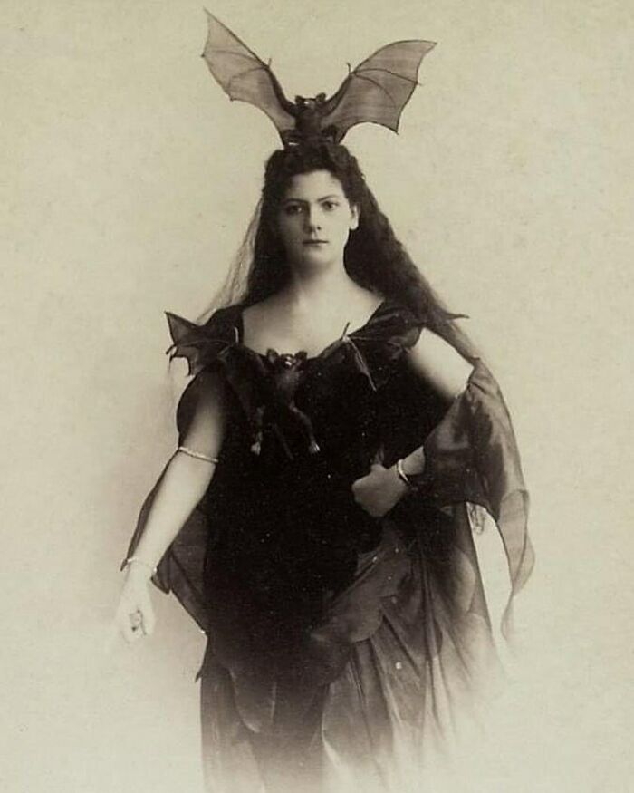 Portrait Of Another Victorian Batwoman, Shown As Marie Schleinzer, Taken At Adele Kuk Hof-Atelier, Vienna Circa 1890