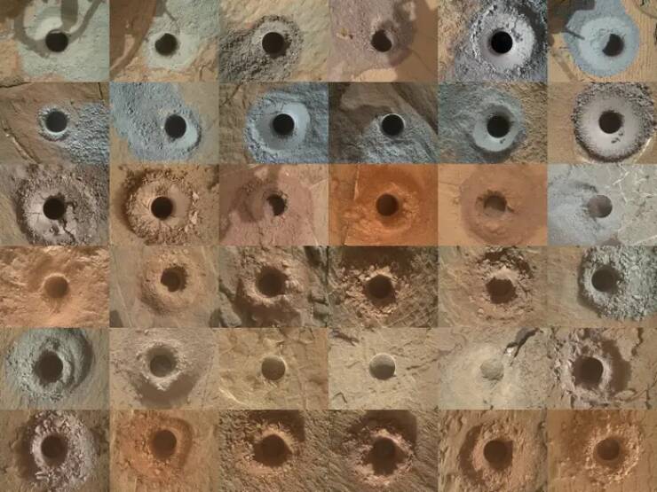 fascinating photos - curiosity drill holes - od 9