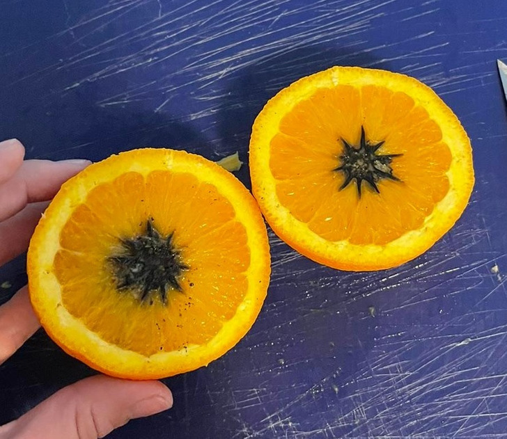 “This ominous orange I cut into”