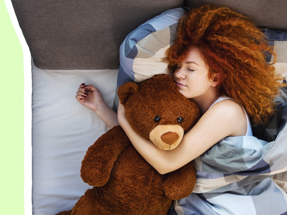"34 percent of adults and 75 percent of children sleep with a stuffed animal or a blanket, or other sentimental objects as their comfort object."
