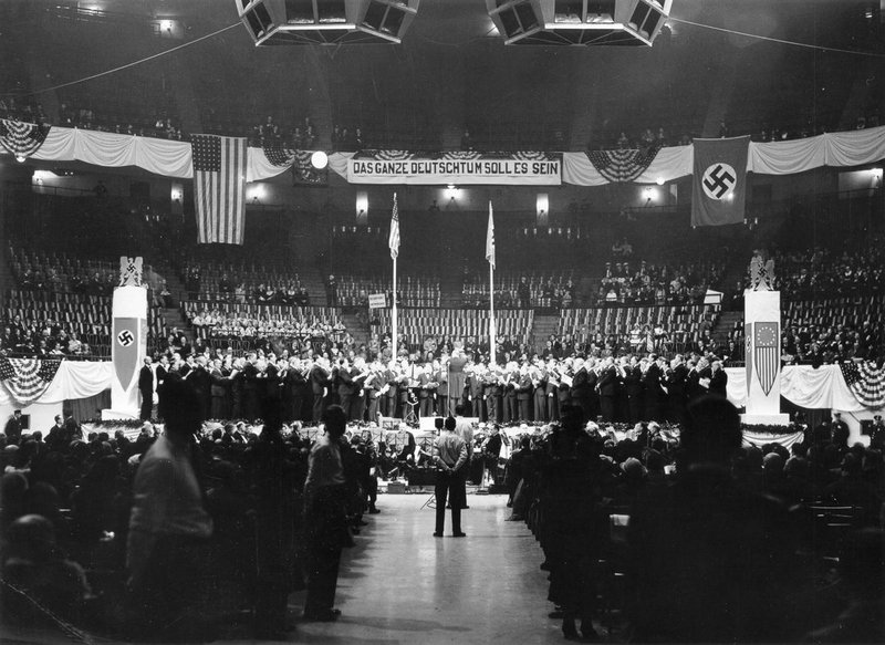 Before the war American Nazis held mass rallies in Madison Square Garden