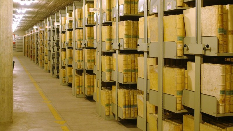 The Vatican archives have 53 miles of shelving. 35 thousand volumes of catalogue. 12 centuries worth of documents. The archives’ indexes are not public and are only accessible to scholars once they are 75 years old. By 2018, the archives had 180 terabytes (TB) of digital storage capacity.