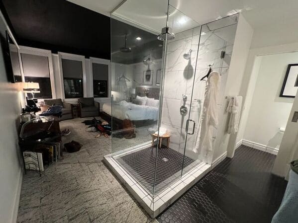 “The Shower In My Hotel Is A Glass Cube In The Center Of The Room”