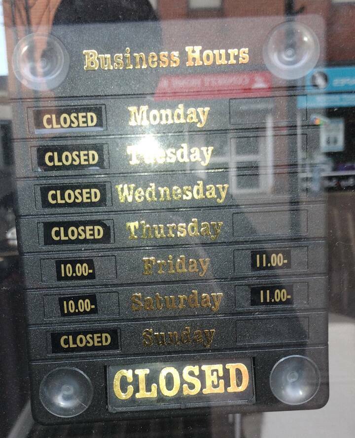 "This cafe is open 2 hours a week"